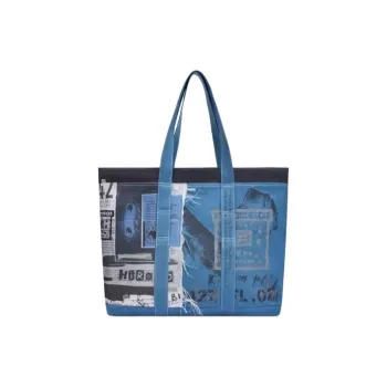 POP MART HIRONO Fabric Tote Bag, Shopping Bag, Shoulder Bag Unisex Blue