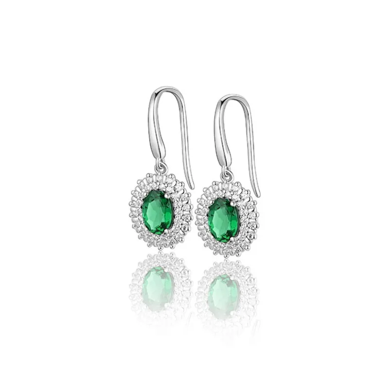 ATTAGEMS 925 Sterling Silver Artificial Gemstone Earrings Women's-0