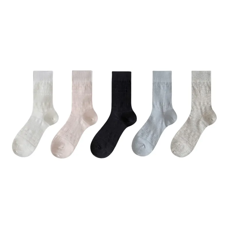 Lan Miao Mid Calf Socks Women's 5 Pack-3