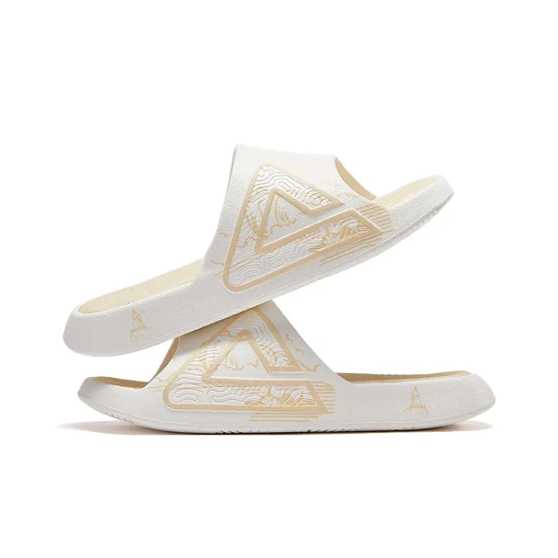 PEAK State Pole Classic Drag Quiet Slip Resistant Cushioning Slide Slippers Unisex White Light Khaki-3