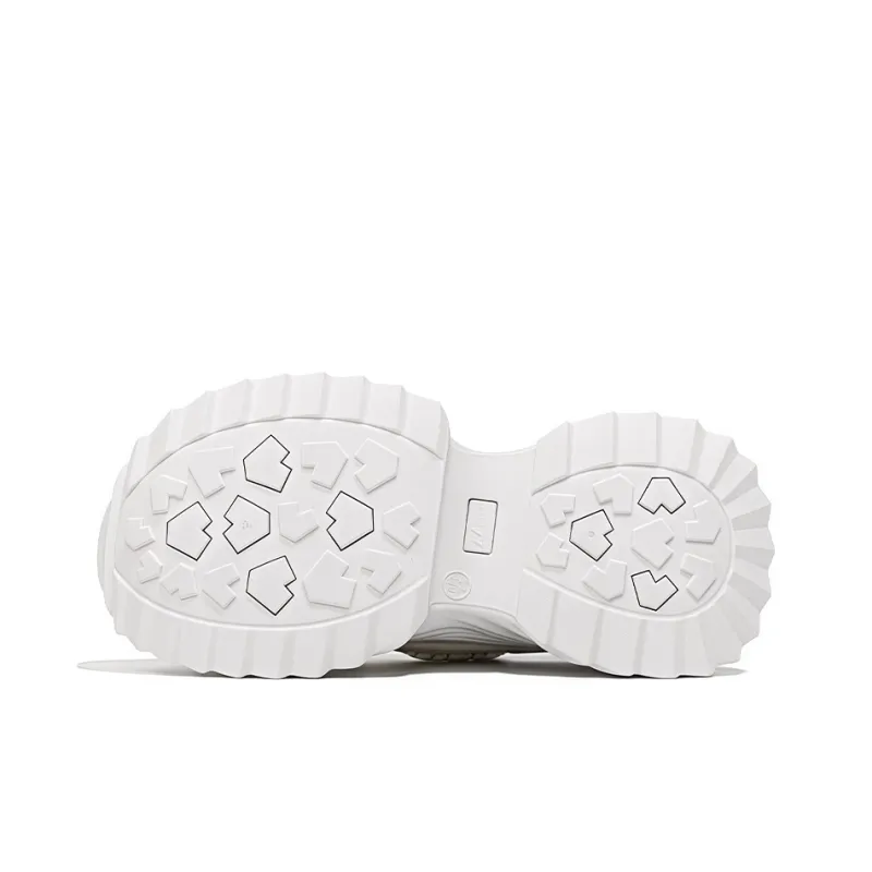 Warrior Abrasion Resistant Breathable Height Increasing Low Top Chunky Sneakers Women's White Light Blue-4