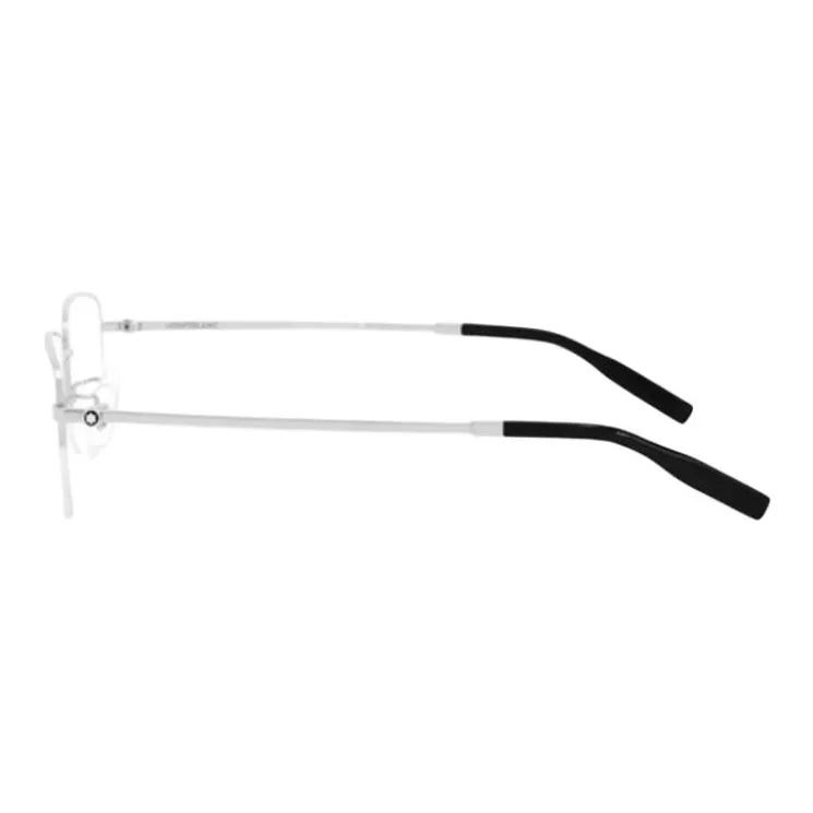 MONTBLANC Titanium Alloy Rectangular Eyeglass Frames Men's Silver-1
