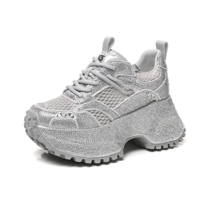 NRDROFFICIAL Cushioning Moisture Wicking Abrasion Resistant Lightweight Slip Resistant Low Top Chunky Sneakers Women's-5