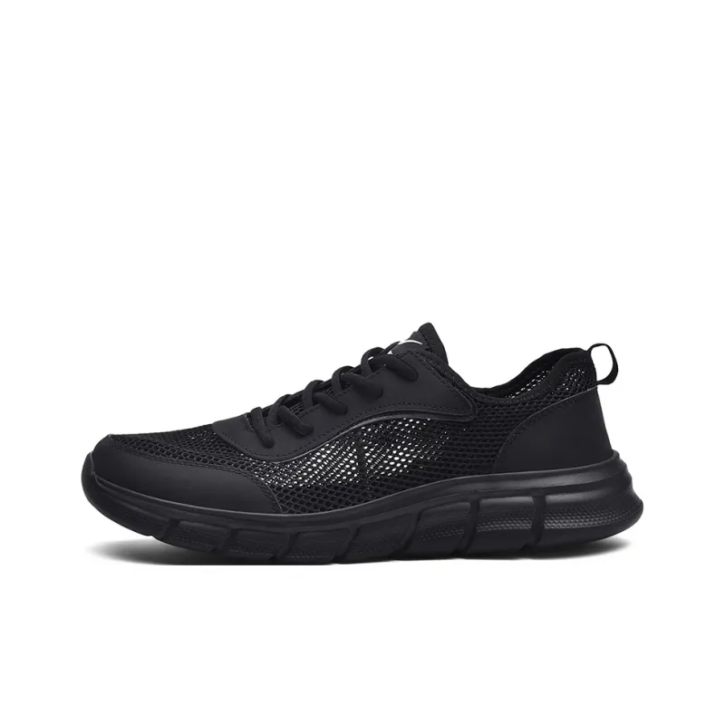Binary Cushioning, Rebound, Lightweight, Anti slip Low Top Casual Running Shoes Men's Black Warrior-0