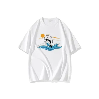 FAIRWHALE Drop Shoulder Sleeve T Shirt Women's