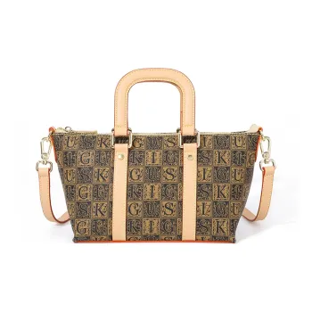 GUSKI Top Grain Cow Leather Tote Crossbody One Shoulder Handbag Regular Women's Coffee/Beige/Light Green