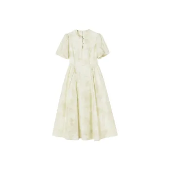 XIANGYING Short Sleeved Dress Women's Fruit Green