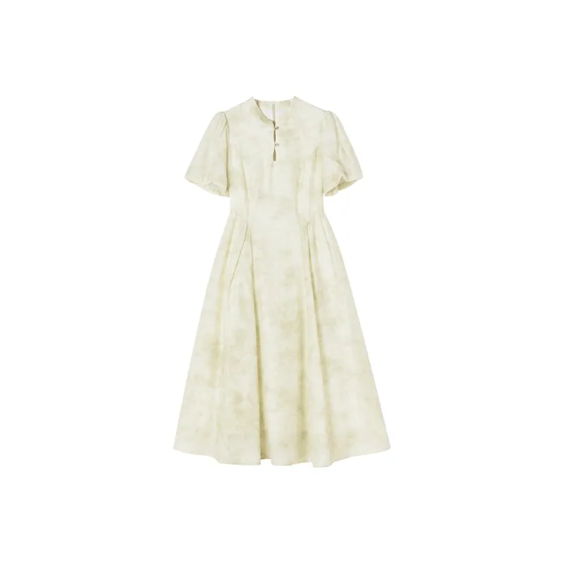 XIANGYING Short Sleeved Dress Women's Fruit Green-0