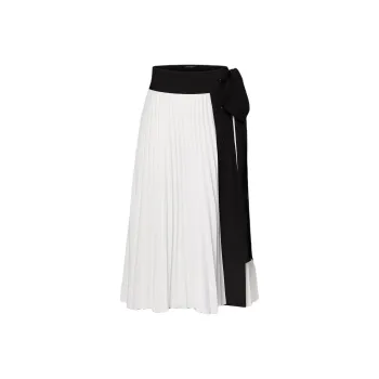 LOUIS VUITTON Bow Detail Pleated Wrap Skirt