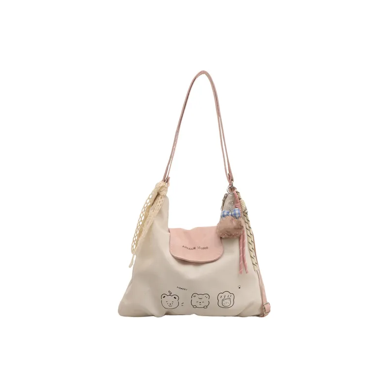 Land Gulls PU Shoulder Bag Women's White/Silver-1