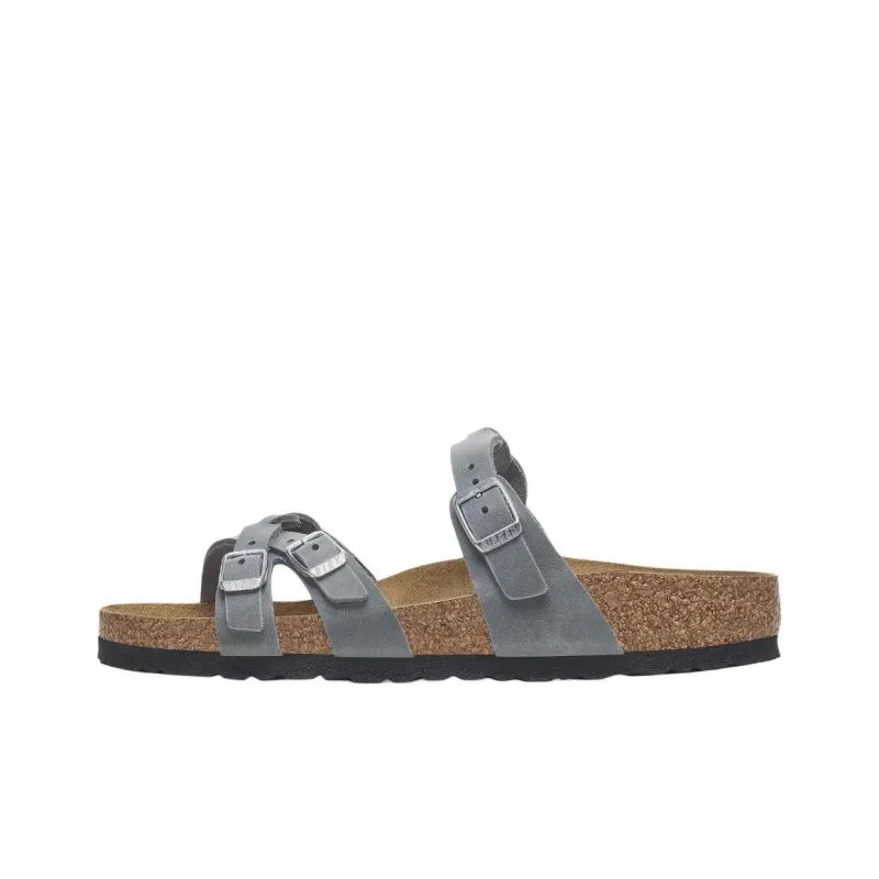 Birkenstock Franca Braided EVA Abrasion Resistant Slide Slippers Women's Gray Regular Loose Fit-0