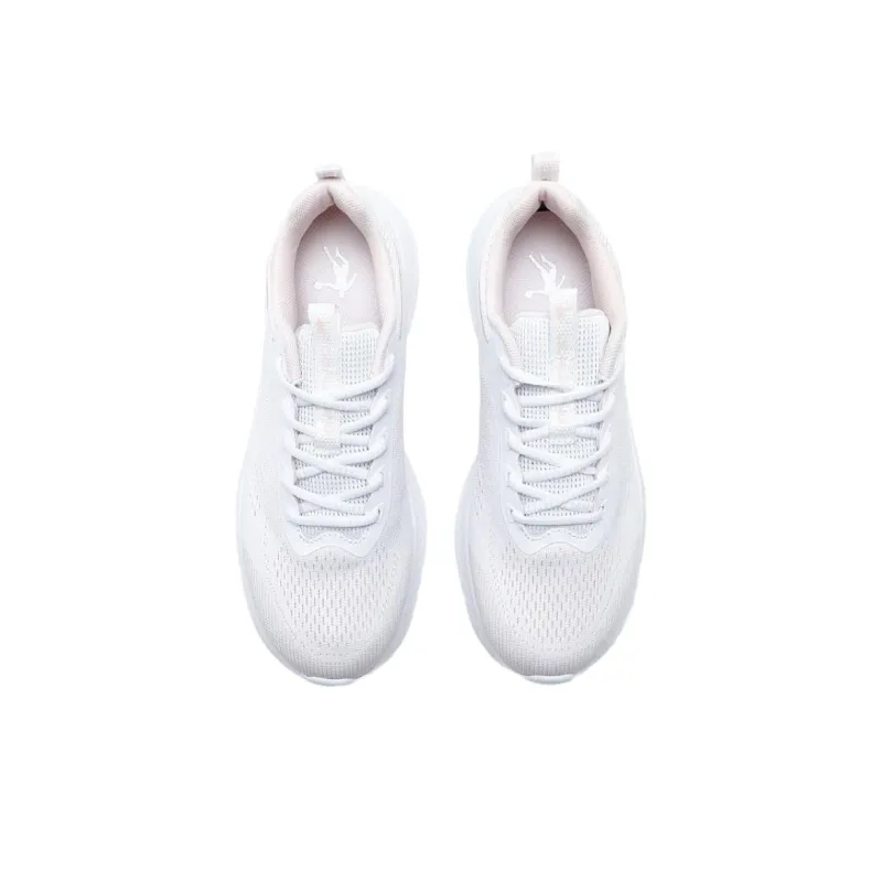 QIAODAN Anti Slip Wear Resistant Low Top Casual Running Shoes Women's Jordan White Peach Pink-3