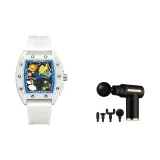 White Case Blue Dial White Rubber Strap-Fascia Gun Gift Box Set