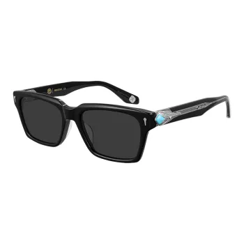 MUJOSH Collection Of Works Plate And Metal Square Design Sensory Temple UV Protection Sunglasses Unisex