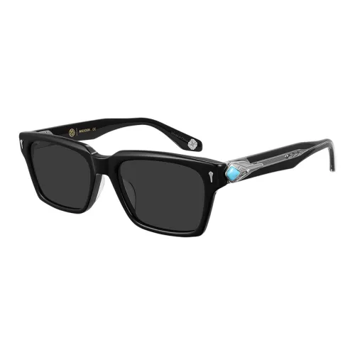 MUJOSH Collection Of Works Plate And Metal Square Design Sensory Temple UV Protection Sunglasses Unisex