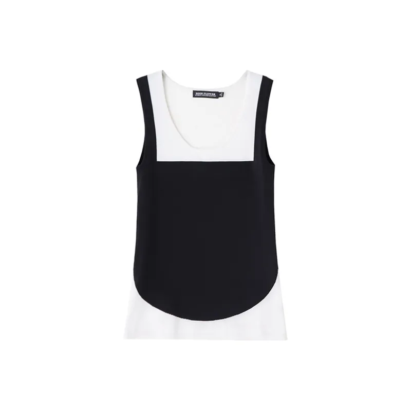 SOON FLOWER Tank Top Women's Black White-0