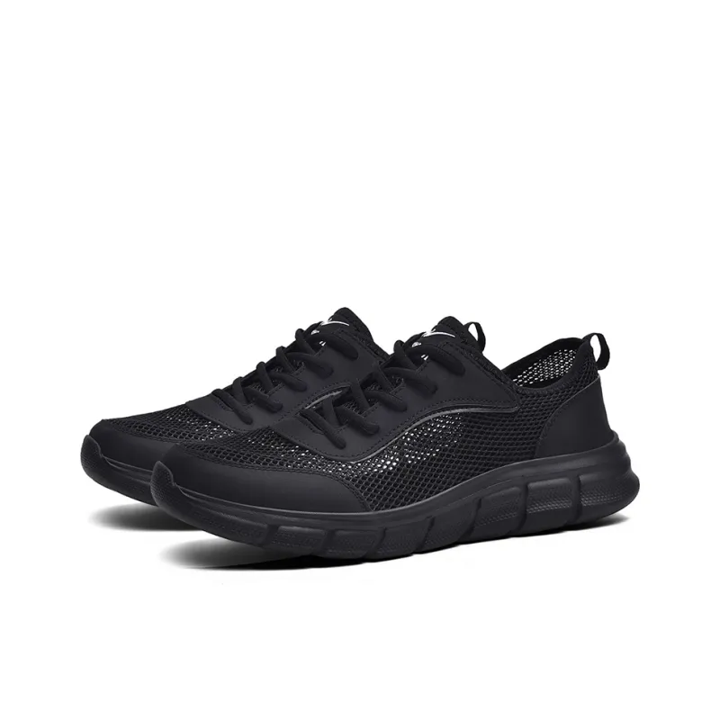 Binary Cushioning, Rebound, Lightweight, Anti slip Low Top Casual Running Shoes Men's Black Warrior-2