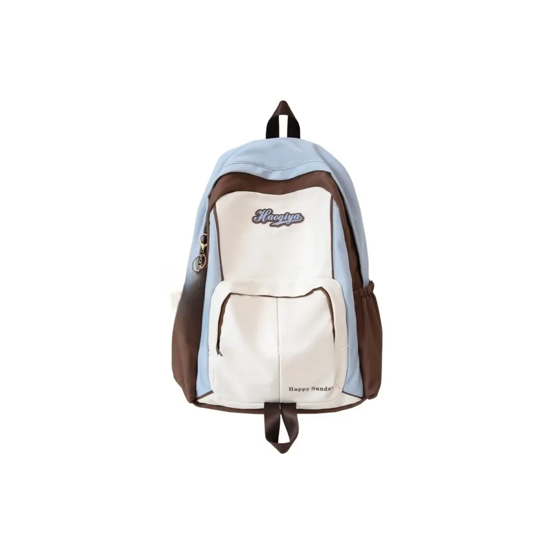 AIBAG Nylon Backpack Unisex White/Black/Blue/Pink-8