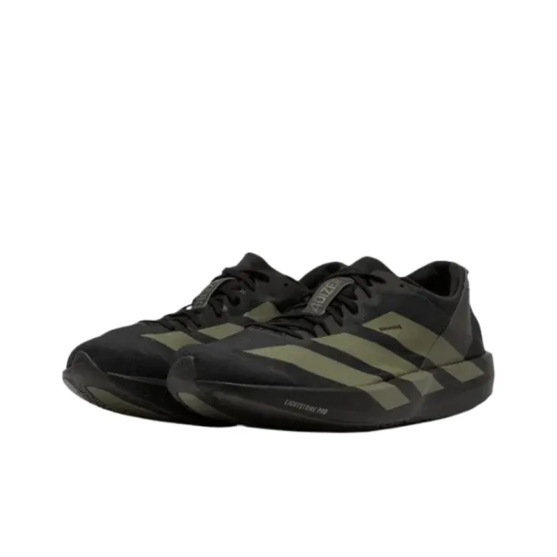Adidas Adizero Adios 9 Anti Slip Wear Resistant Low Top Casual Running Shoes Men's Black Green-2