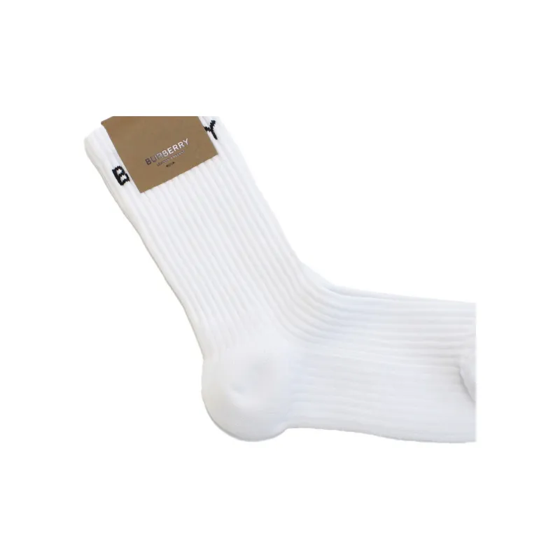 Burberry SS22 Knee High Socks Men's 1 Pack White-3