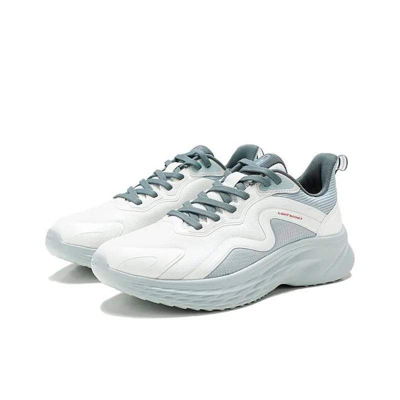 QIAODAN Anti Slip Wear Resistant Low Top Casual Running Shoes Men's Ivory Mist Green-1