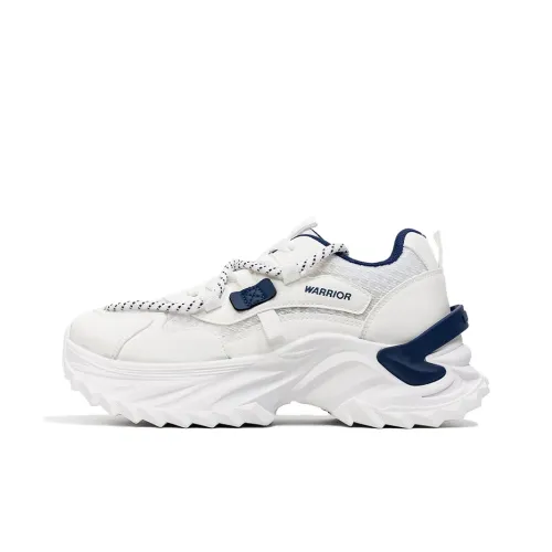 Warrior Abrasion Resistant Breathable Height Increasing Low Top Chunky Sneakers Women's White Dark Blue