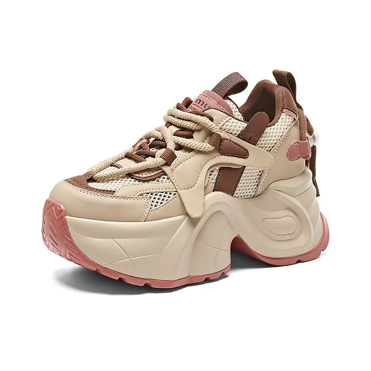 QITUMAUL Anti Slip Wear Resistant Low Top Chunky Sneakers Women's-8