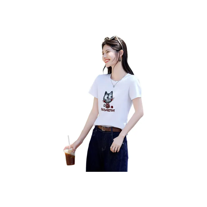 Still quiet T Shirts Women's White-0