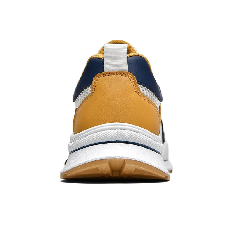 Binary Slip Resistant, Breathable, Lightweight Low Top Casual Shoes Men's Beige Blue-3