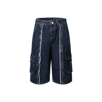 TIRED Denim Shorts Unisex Blue