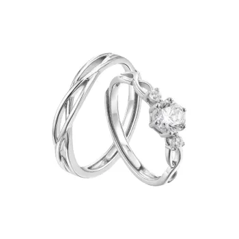 Wylyp 999 Fine Silver Rings Unisex Silver white Gift Box