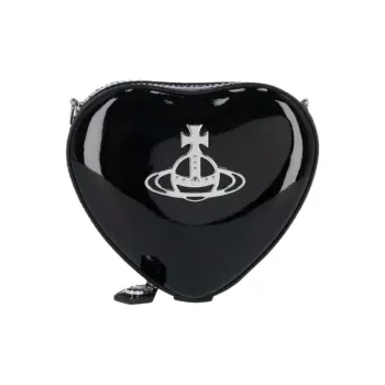 Vivienne Westwood Cow Leather Heart Shaped Handbag Regular Women's Black