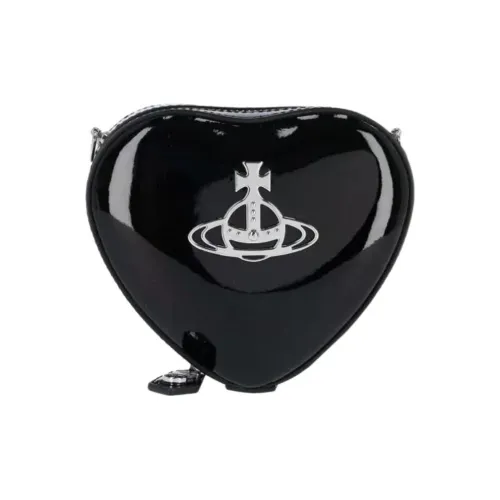 Vivienne Westwood Cow Leather Heart Shaped Handbag Regular Women's Black