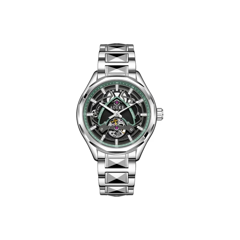 AOUKE Boundary Breaker Collection Mechanical Movement Stainless Steel Watchband Watch Men's Watches Cut Out Dial-7
