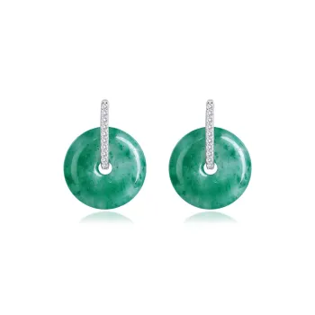 LOVING African Emerald Jade Earrings Women's
