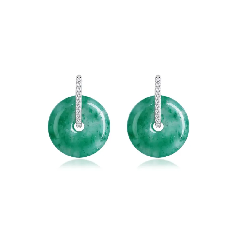 LOVING African Emerald Jade Earrings Women's-0