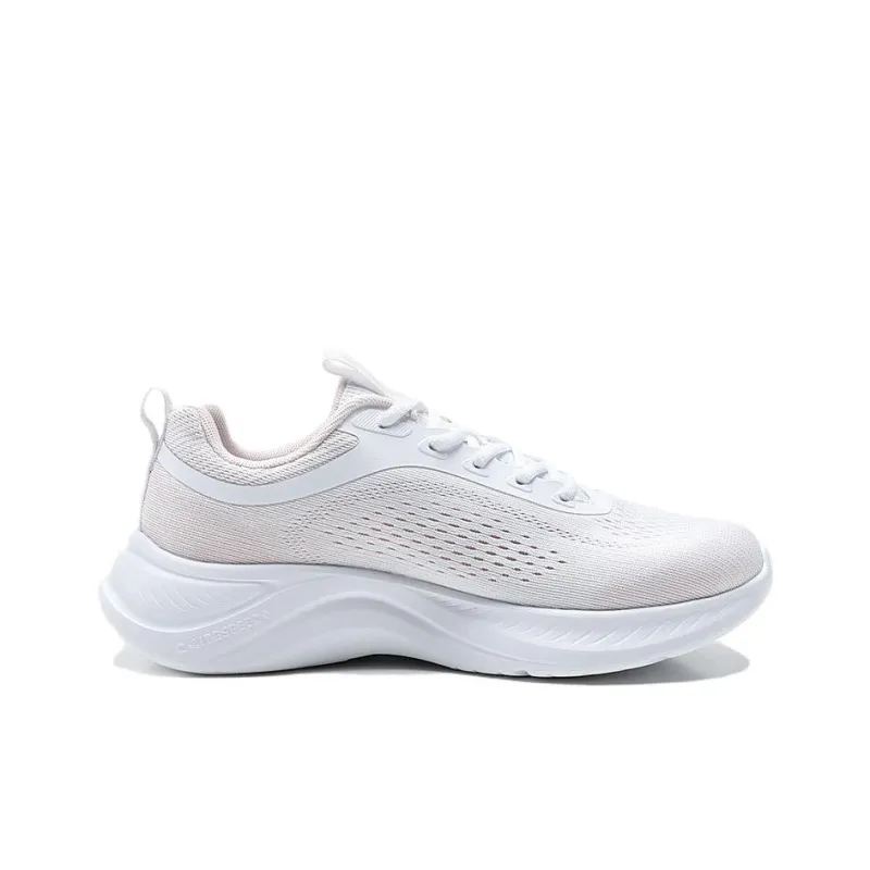 QIAODAN Anti Slip Wear Resistant Low Top Casual Running Shoes Women's Jordan White Peach Pink-1