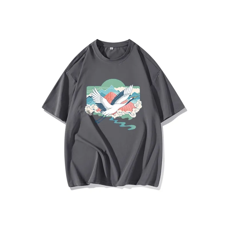 FAIRWHALE Drop Shoulder Sleeve T Shirt Women's-12