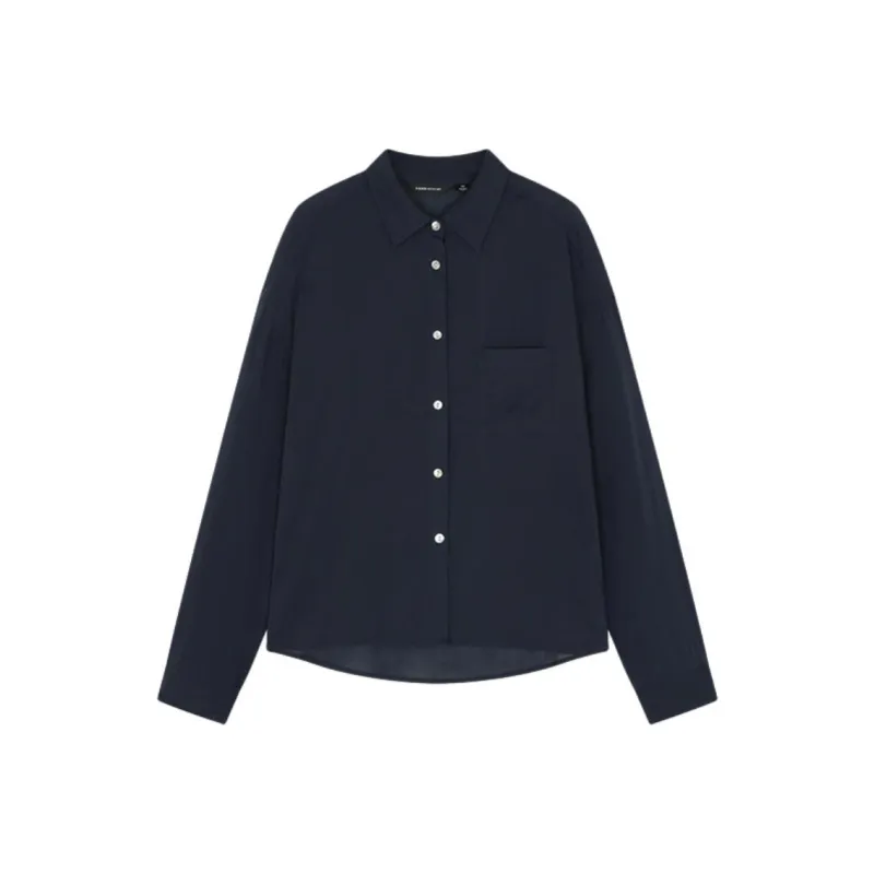 Mo Han Yi Mei Shirt Women's Navy Blue-0
