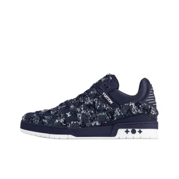 LOUIS VUITTON Trainer Low Top Skateboard Shoes Men's Dark Blue