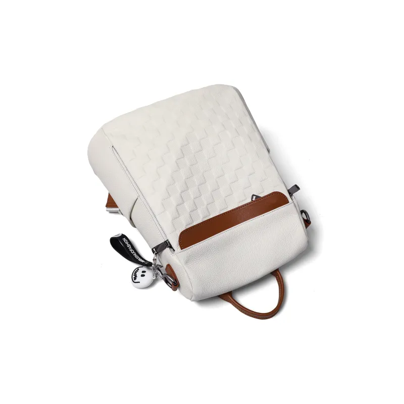 MILLIE'S Cow Leather Backpack Women's Ecru-5