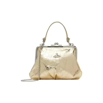 Vivienne Westwood Granny Frame Goatskin Shoulder Bag, Crossbody Bag, Handbag Women's Gold