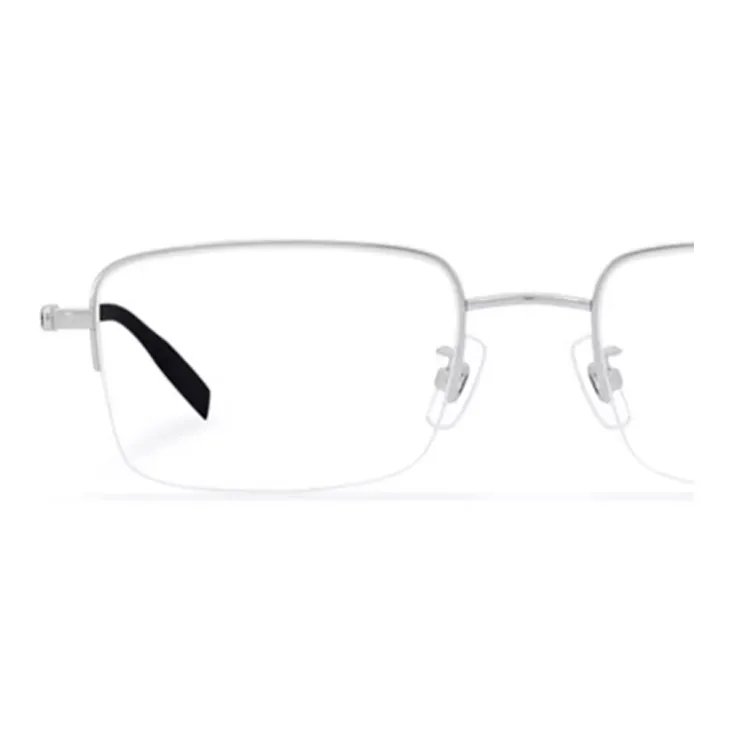 MONTBLANC Titanium Alloy Rectangular Eyeglass Frames Men's Silver-3