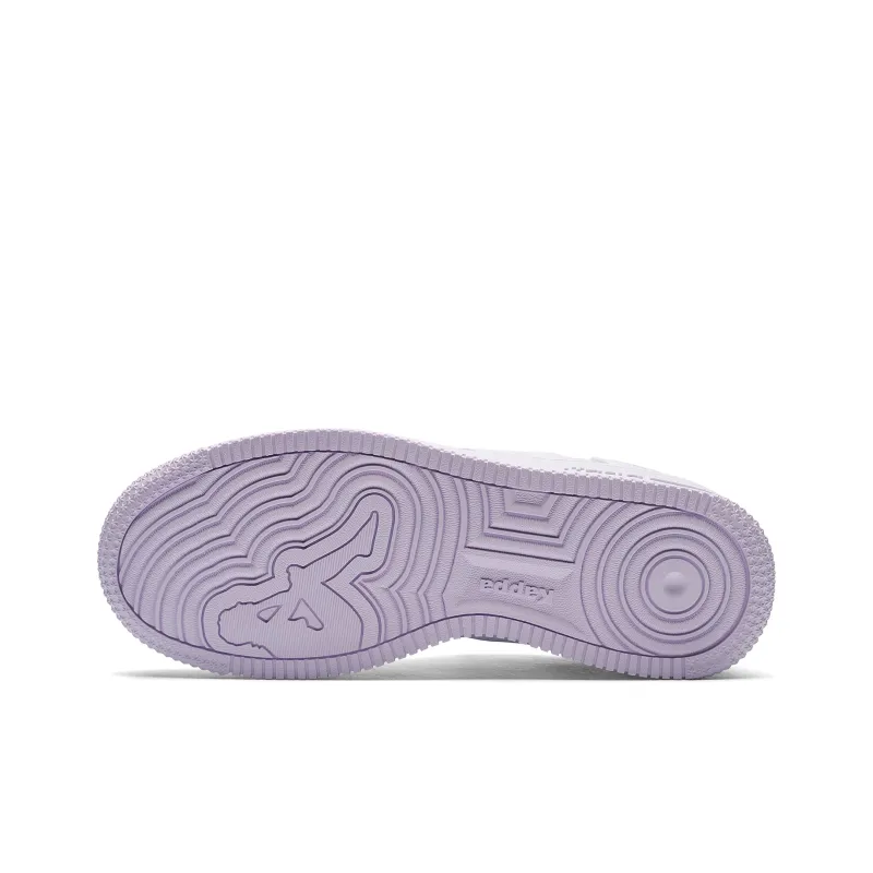 Kappa Back to Back Anti Slip Wear Resistant Low Top Skateboard Shoes Women's Classic White Orchid Purple-5