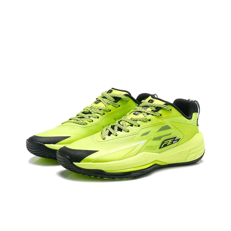 QIAODAN FETEAM Anti Slip Wear Resistant Low Top Basketball Shoes Men's Sour Lime Green Black-2