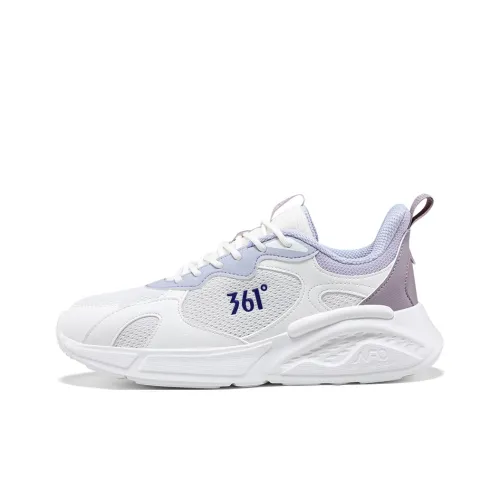 361° Slip Resistant And Breathable Low Top Sprint Running Shoes Women's White Purple