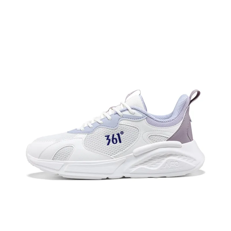 361° Slip Resistant And Breathable Low Top Sprint Running Shoes Women's White Purple-0