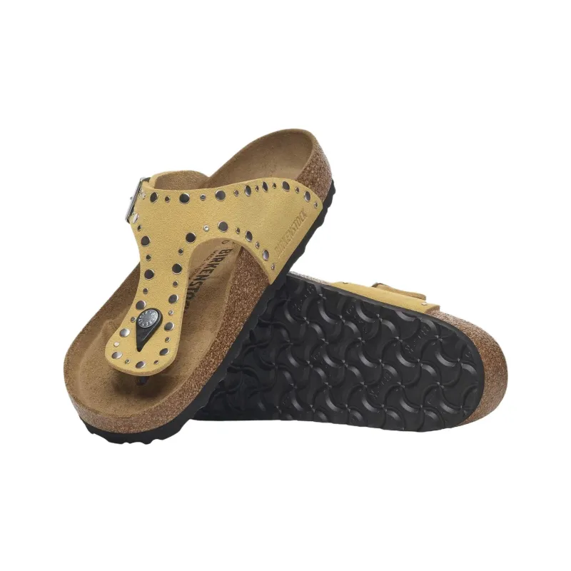 Birkenstock Gizeh EVA Abrasion Resistant Flip Flops Women's Yellow Brown Regular Loose Fit-4