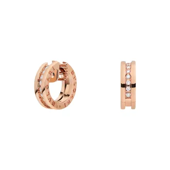 BVLGARI B.Zero1 Series 18K Rose Gold Earrings Unisex Rose Gold