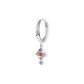 Colored Rhinestone Cross Hoop Earrings (Single)